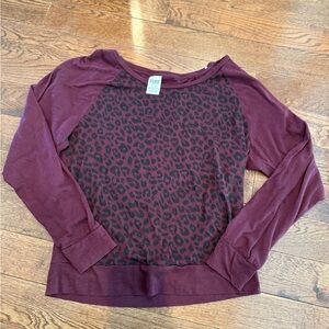 PINK Victoria's Secret Burgundy Leopard Sweatshirt